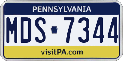 PA license plate MDS7344
