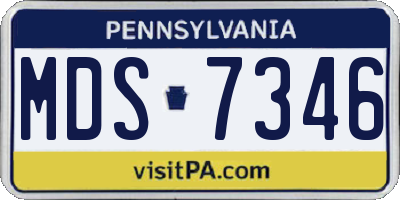 PA license plate MDS7346