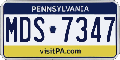 PA license plate MDS7347