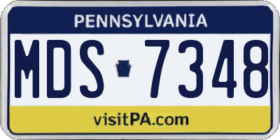 PA license plate MDS7348