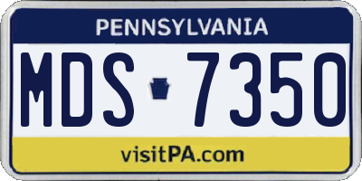 PA license plate MDS7350