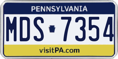 PA license plate MDS7354