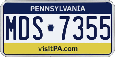 PA license plate MDS7355