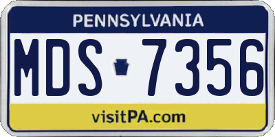 PA license plate MDS7356