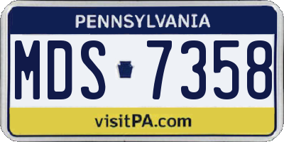 PA license plate MDS7358