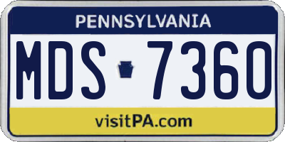 PA license plate MDS7360