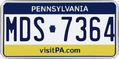 PA license plate MDS7364