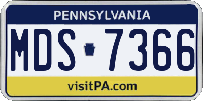 PA license plate MDS7366