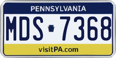 PA license plate MDS7368