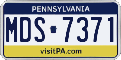 PA license plate MDS7371