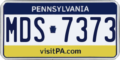 PA license plate MDS7373
