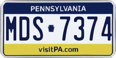 PA license plate MDS7374
