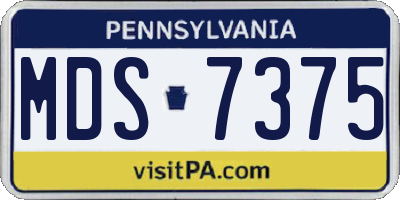 PA license plate MDS7375