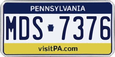 PA license plate MDS7376
