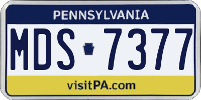 PA license plate MDS7377
