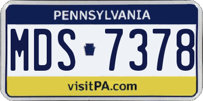 PA license plate MDS7378