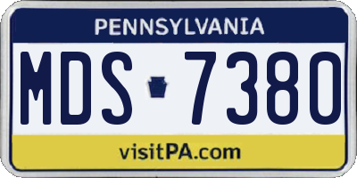 PA license plate MDS7380