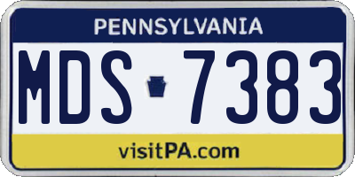 PA license plate MDS7383