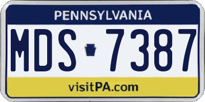 PA license plate MDS7387