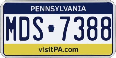 PA license plate MDS7388