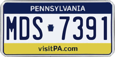 PA license plate MDS7391