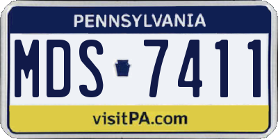 PA license plate MDS7411