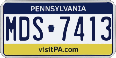 PA license plate MDS7413