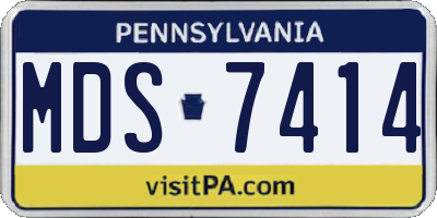 PA license plate MDS7414