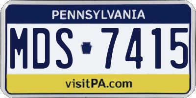 PA license plate MDS7415