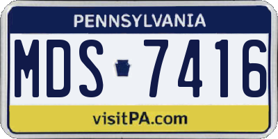 PA license plate MDS7416