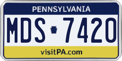 PA license plate MDS7420
