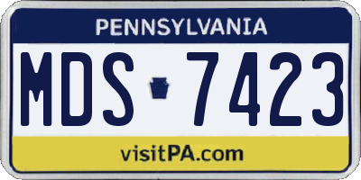 PA license plate MDS7423