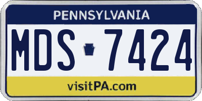 PA license plate MDS7424