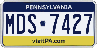 PA license plate MDS7427