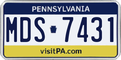 PA license plate MDS7431