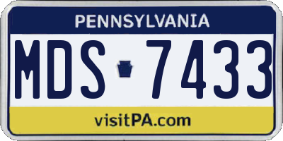 PA license plate MDS7433