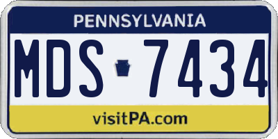 PA license plate MDS7434