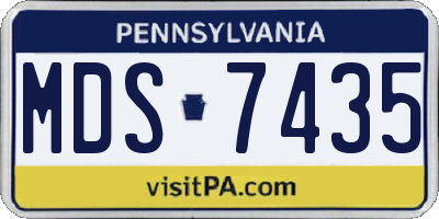 PA license plate MDS7435