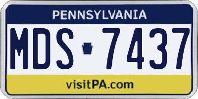 PA license plate MDS7437