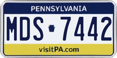 PA license plate MDS7442
