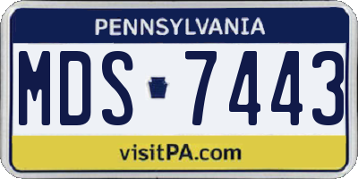 PA license plate MDS7443