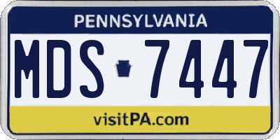 PA license plate MDS7447