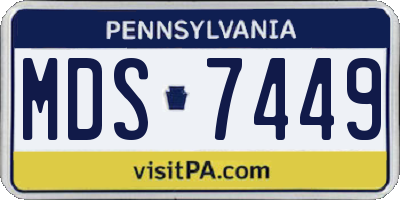 PA license plate MDS7449
