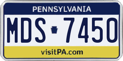 PA license plate MDS7450