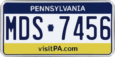 PA license plate MDS7456