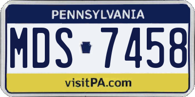 PA license plate MDS7458