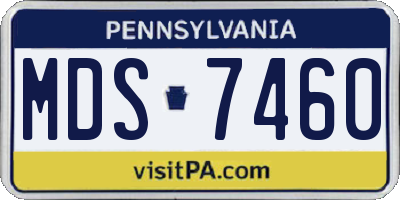 PA license plate MDS7460