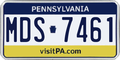 PA license plate MDS7461