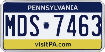 PA license plate MDS7463