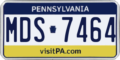 PA license plate MDS7464